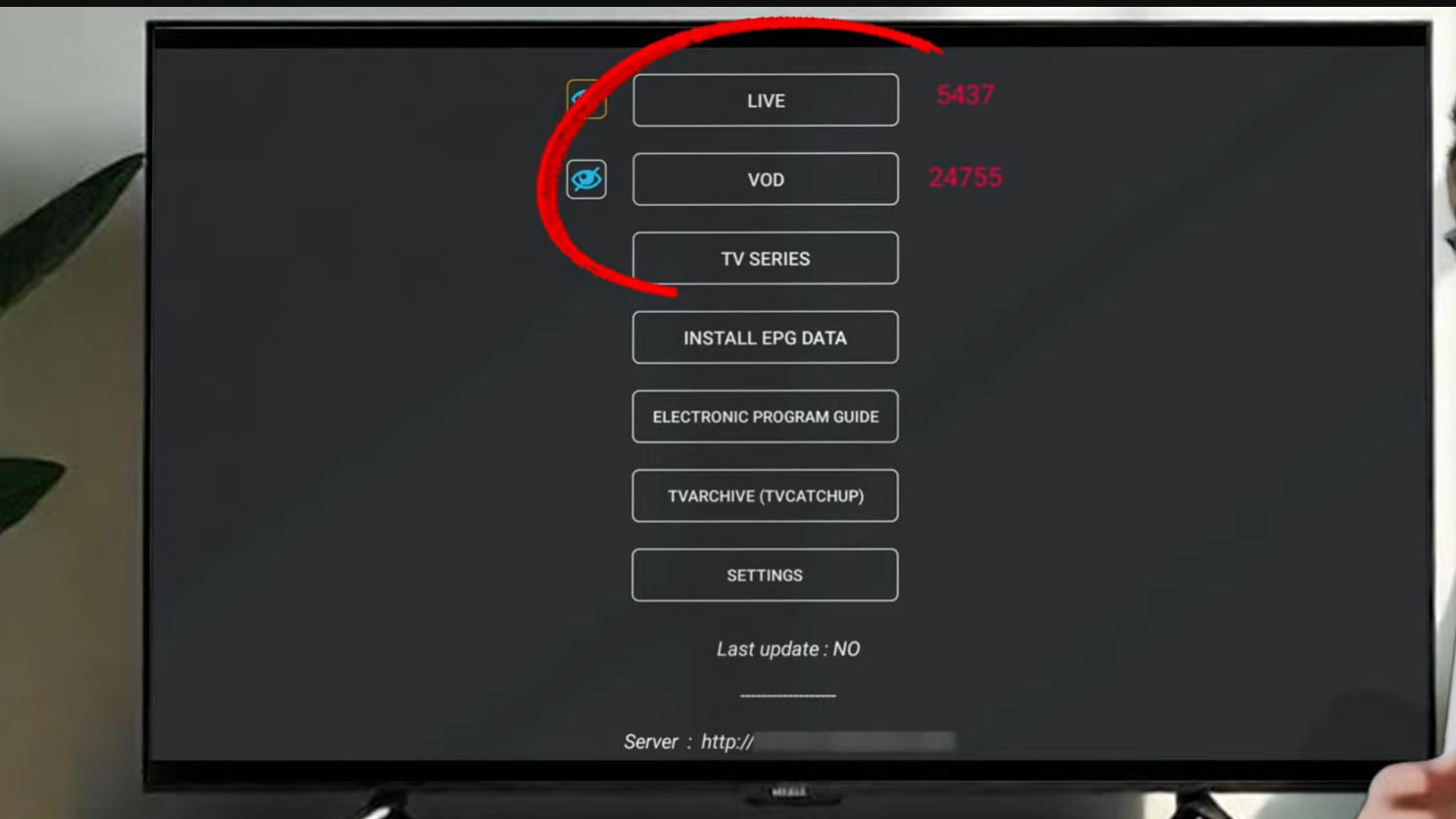 Live TV, filmer og serier lastet inn i GSE Smart IPTV etter vellykket synkronisering