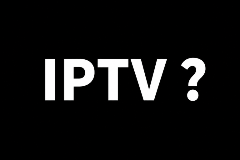 Hva er IPTV? Illustrasjon som forklarer hvordan IPTV fungerer på Smart TV, mobil, PC og Apple-enheter i Norge.